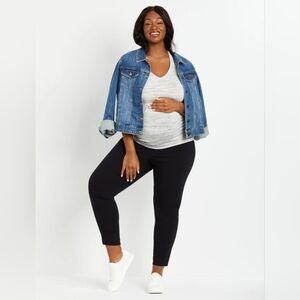 Plus Size The Maia Secret Fit Belly® Rayon Skinny Leg Maternity Ankle Pants 2X